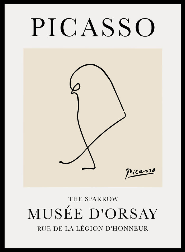 Pablo Picasso Sparrow Bird Line Drawing Art Print_Sugar & Canvas