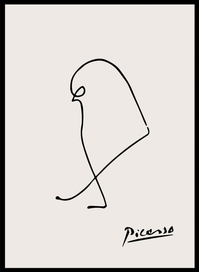 Pablo Picasso Sparrow Bird Sketch Line Art Print_Sugar & Canvas_Picasso