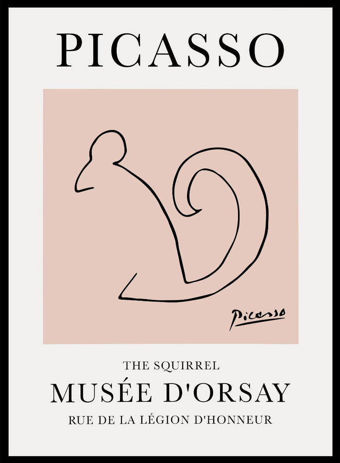 Pablo Picasso Squirrel Line Drawing Art Print_Sugar & Canvas