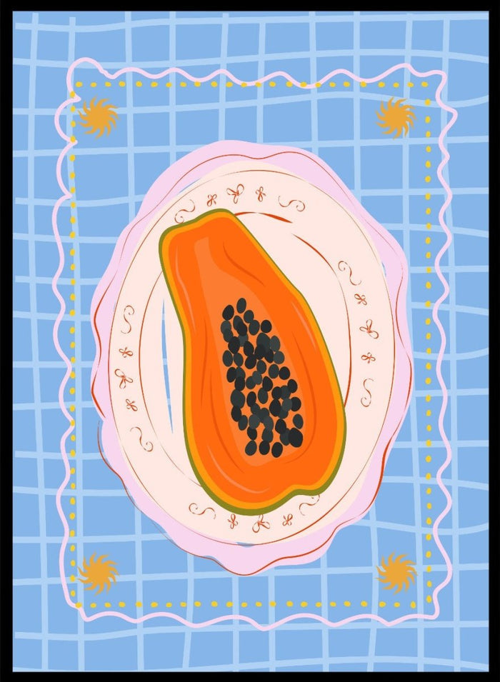 ‘Papaya on Porcelain’ Aesthetic Art Print_Sugar & Canvas_Sugar & Canvas