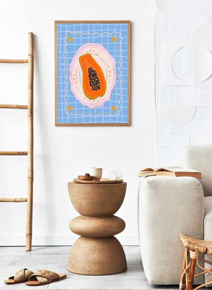 ‘Papaya on Porcelain’ Aesthetic Art Print_Sugar & Canvas_Sugar & Canvas