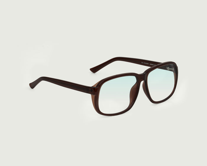 Cacao::Parton Anti-Radiation Glasses square brown recycled polyester front diagonal