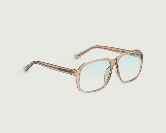 Sesame::Parton Anti-Radiation Glasses square brown recycled polyester front diagonal