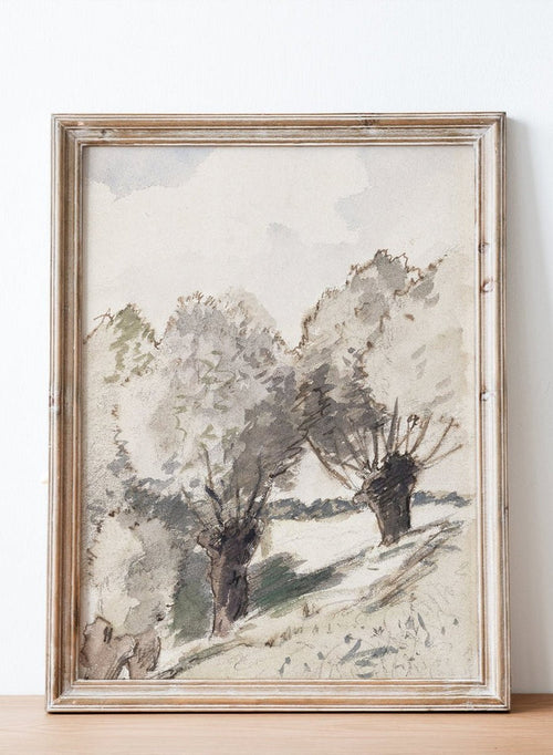 "Paysage aux arbres" Art Print_Sugar & Canvas_Camille Pissarro