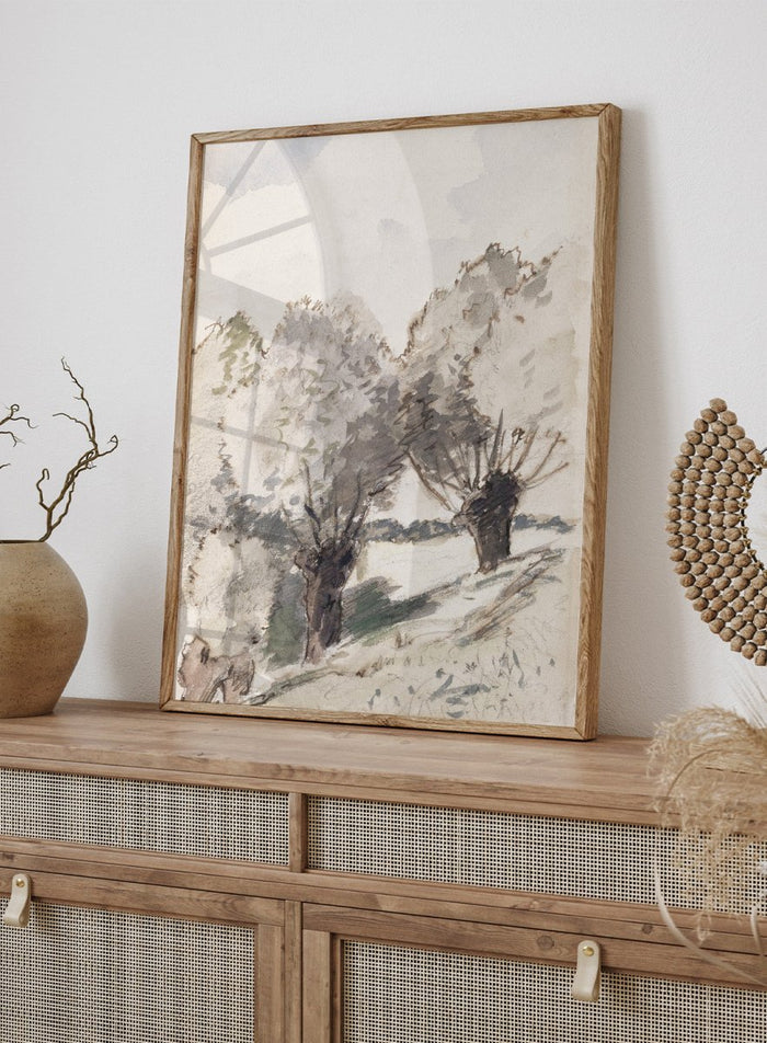 "Paysage aux arbres" Art Print_Sugar & Canvas_Camille Pissarro
