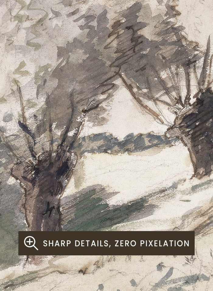 "Paysage aux arbres" Art Print_Sugar & Canvas_Camille Pissarro