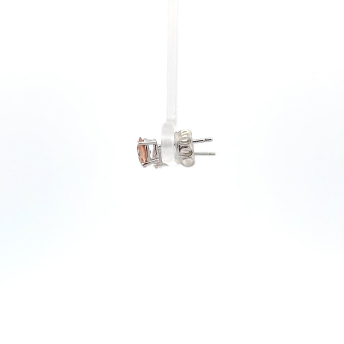 Peach Stone Sterling Silver Stud Earrings