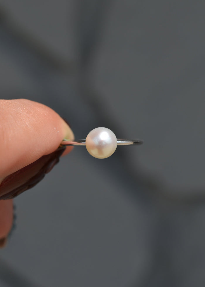 Pearl Solitaire Ring