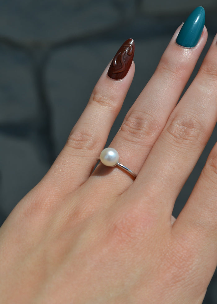 Pearl Solitaire Ring