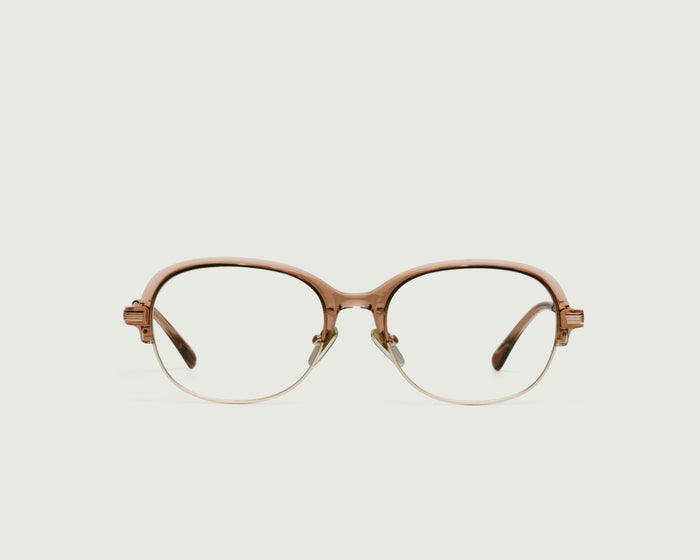Barley::Penelope Eyeglasses Round Brown castor seed front