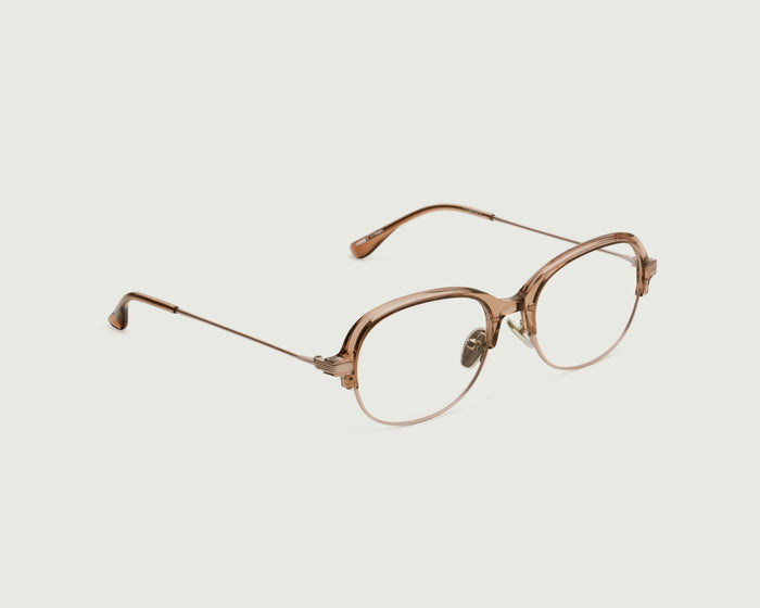 Barley::Penelope Eyeglasses Round Brown castor seed front diagonal