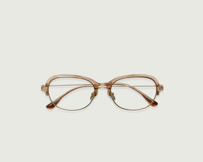 Barley::Penelope Eyeglasses Round Brown castor seed top