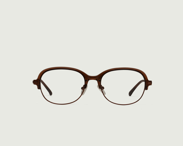 Whiskey ::Penelope Eyeglasses Round Brown castor seed front