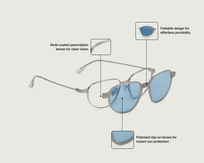 Coin-Ocean Polarized::Penn Eyeglasses pilot blue metal front diagonal