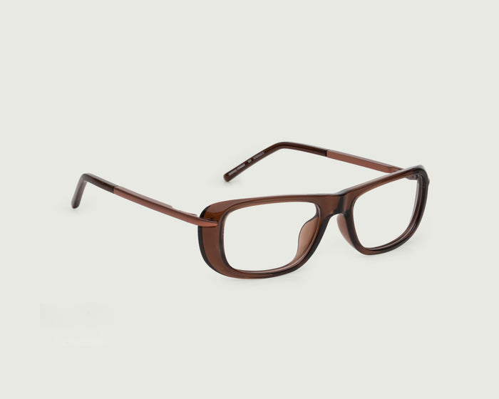 Whiskey::Pennyworth Eyeglasses rectangle brown Plant-based Plastic  front diagonal