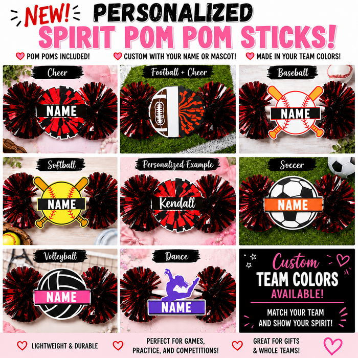 Personalized cheer sticks