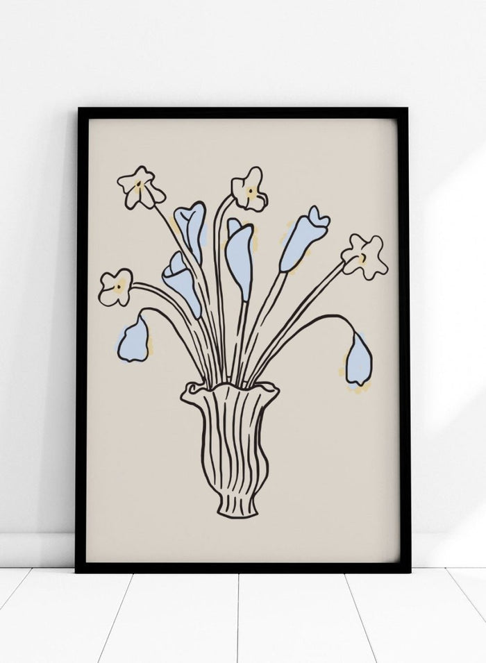'Petals in Blue' Aesthetic Art Print_Sugar & Canvas_Sugar & Canvas