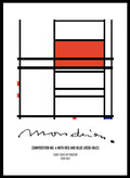 Piet Mondrian Composition No. 4 with Red and Blue Remastered Art Print_Sugar & Canvas_Piet Mondrian