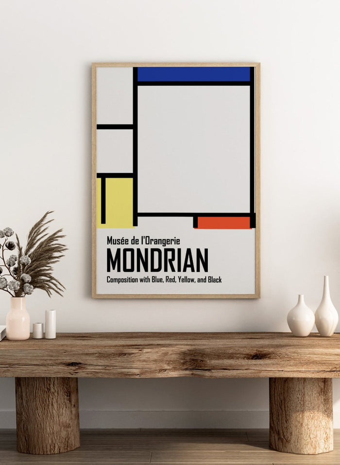 Piet Mondrian Composition with Blue, Red, Yellow, and Black Remastered Art Print_Sugar & Canvas_Piet Mondrian