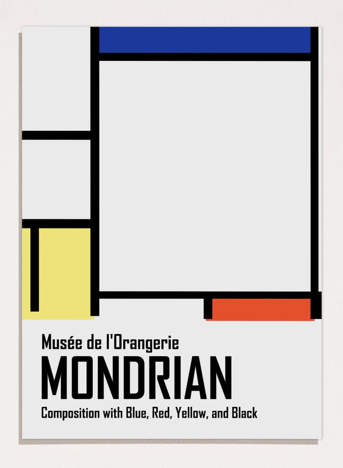 Piet Mondrian Composition with Blue, Red, Yellow, and Black Remastered Art Print_Sugar & Canvas_Piet Mondrian