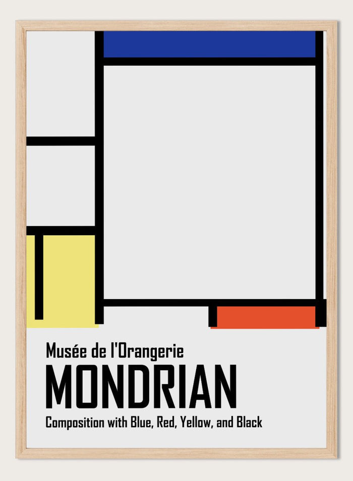 Piet Mondrian Composition with Blue, Red, Yellow, and Black Remastered Art Print_Sugar & Canvas_Piet Mondrian