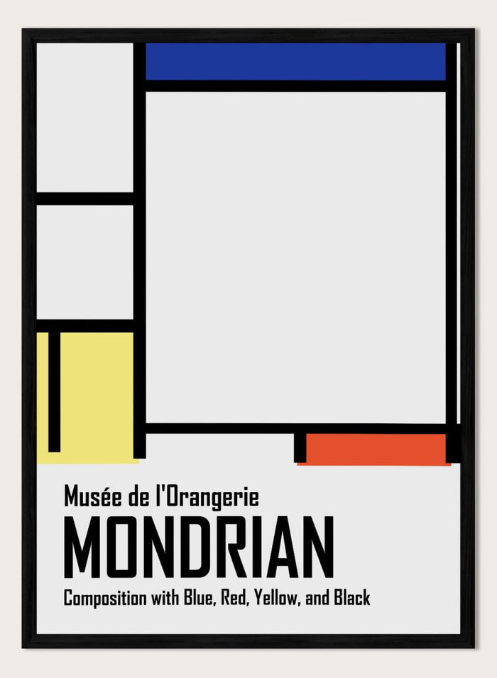 Piet Mondrian Composition with Blue, Red, Yellow, and Black Remastered Art Print_Sugar & Canvas_Piet Mondrian