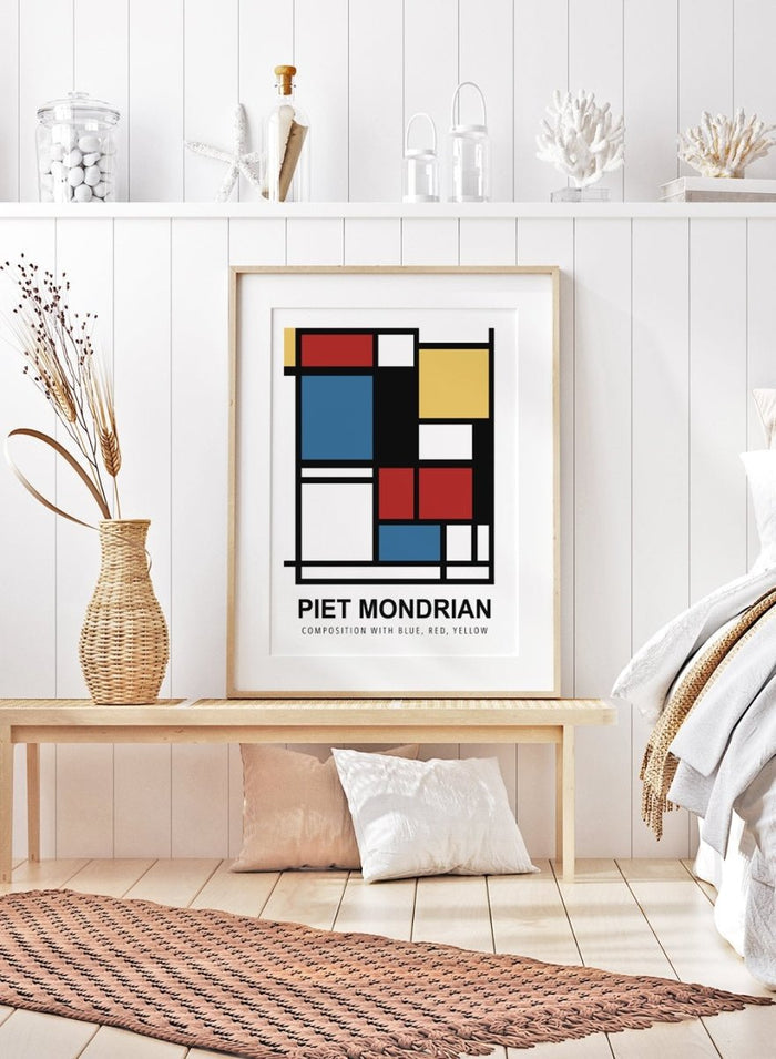 Piet Mondrian Composition with Blue, Red, Yellow Remastered Art Print_Sugar & Canvas_Piet Mondrian