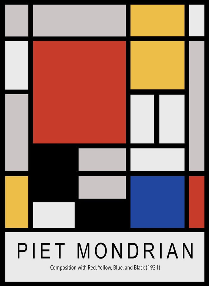 Piet Mondrian Composition with Red, Yellow, Blue, and Black Remastered Art Print_Sugar & Canvas_Piet Mondrian