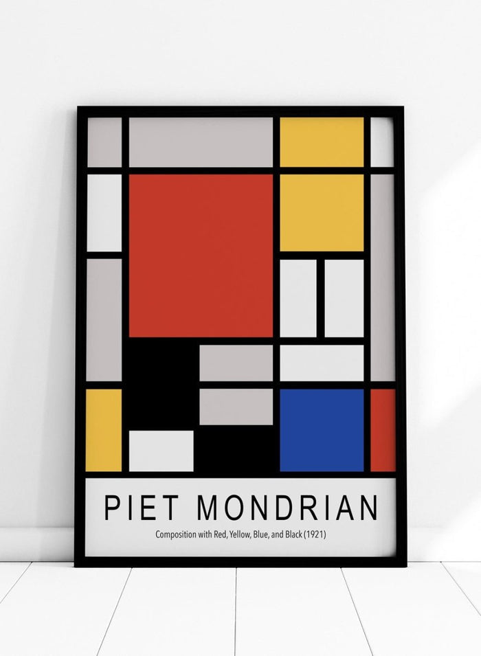 Piet Mondrian Composition with Red, Yellow, Blue, and Black Remastered Art Print_Sugar & Canvas_Piet Mondrian