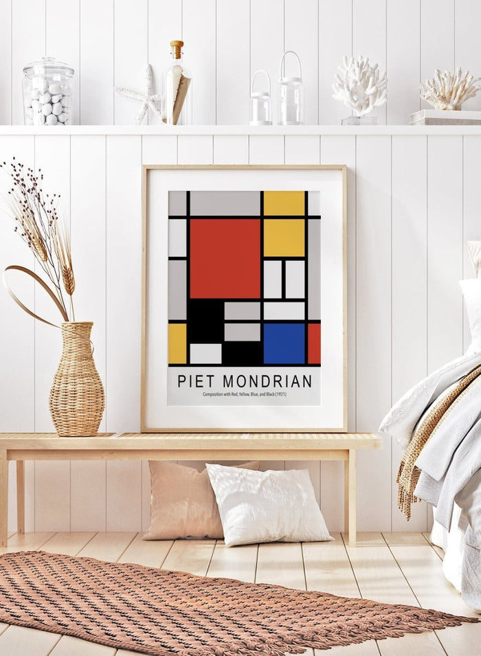 Piet Mondrian Composition with Red, Yellow, Blue, and Black Remastered Art Print_Sugar & Canvas_Piet Mondrian