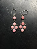 Pink Conch Cluster Dangle Earrings | 925 Sterling Silver C972