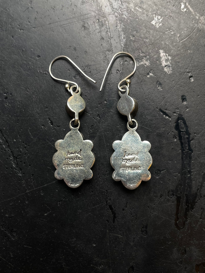 Pink Conch Cluster Dangle Earrings | 925 Sterling Silver C972