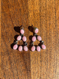 Pink Conch Cluster Stud Earrings | 925 Sterling Silver C838