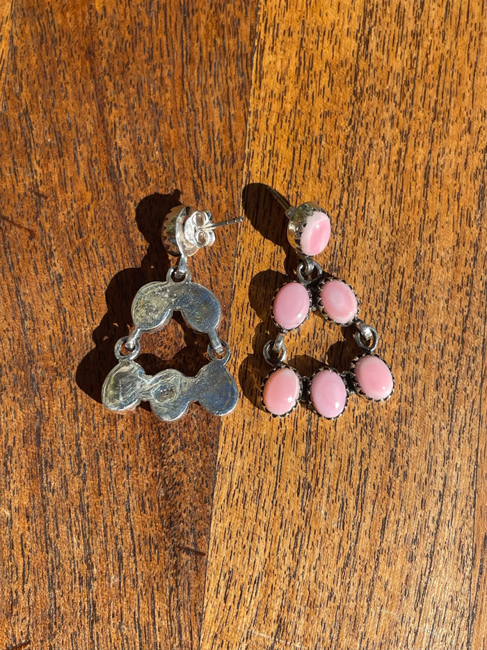 Pink Conch Cluster Stud Earrings | 925 Sterling Silver C838