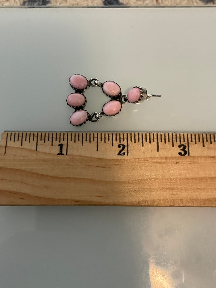 Pink Conch Cluster Stud Earrings | 925 Sterling Silver C838