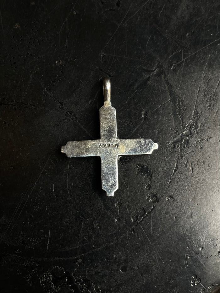Pink Conch Cross Pendant | 925 Sterling Silver C966