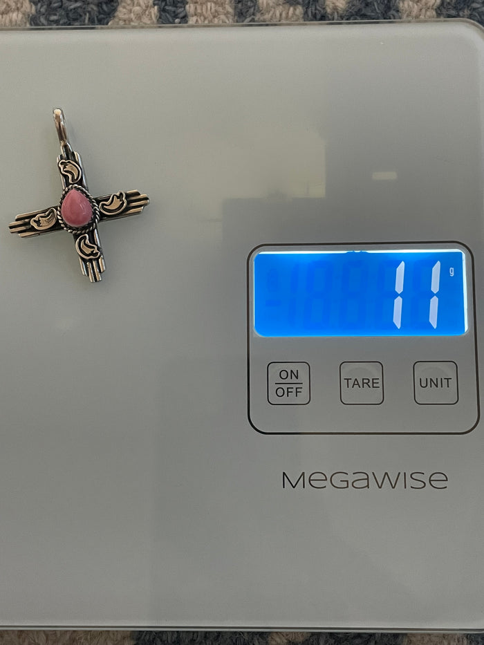 Pink Conch Cross Pendant | 925 Sterling Silver C966