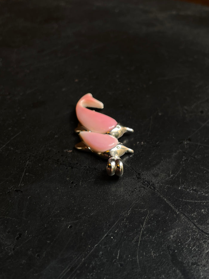 Pink Conch Dolphin Pendant | 925 Sterling Silver E283