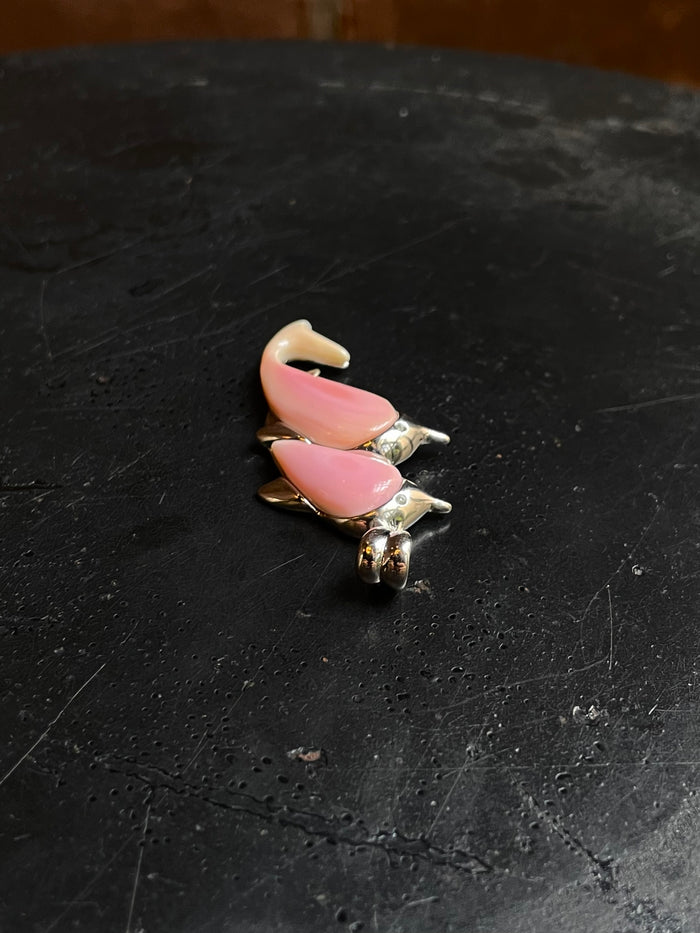 Pink Conch Dolphin Pendant | 925 Sterling Silver E284
