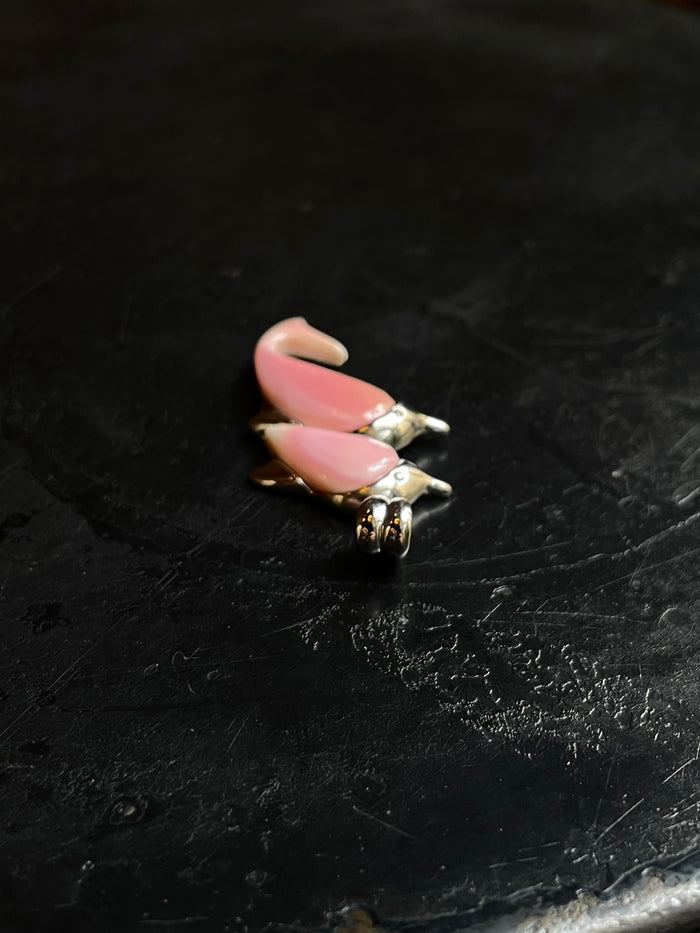 Pink Conch Dolphin Pendant | 925 Sterling Silver E285