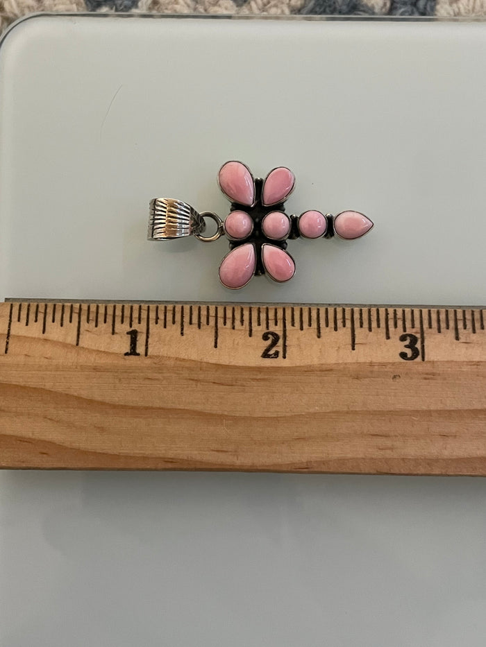Pink Conch Dragonfly Pendant | 925 Sterling Silver C967