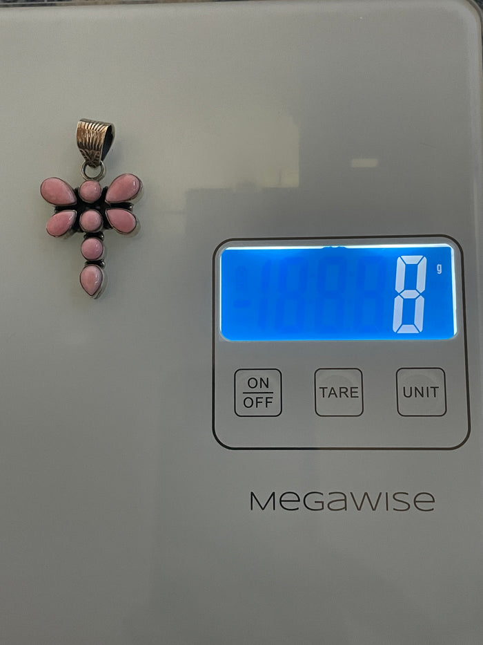 Pink Conch Dragonfly Pendant | 925 Sterling Silver C967