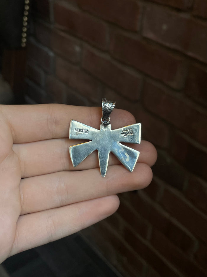 Pink Conch Dragonfly Pendant | Sterling Silver 925 C634
