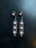 Pink Conch Drop Stud Earrings | Sterling Silver 925 C640