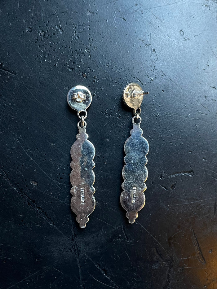 Pink Conch Drop Stud Earrings | Sterling Silver 925 C640