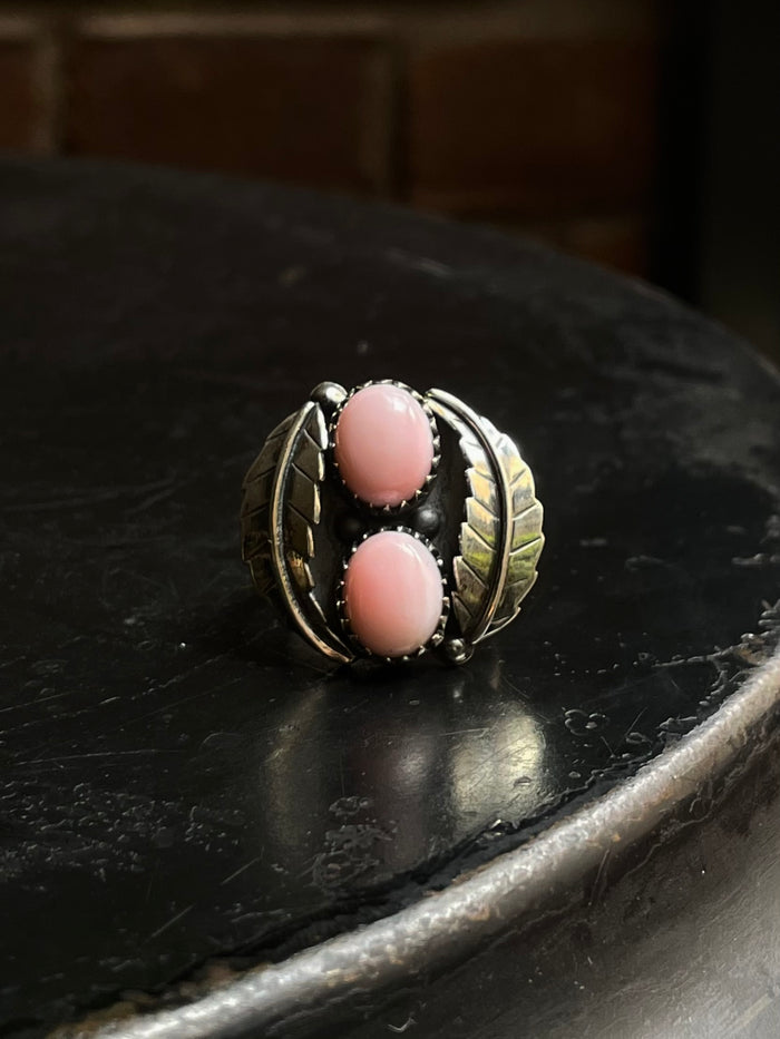 Pink Conch Feather Ring | 925 Sterling Silver | Size 7 E291