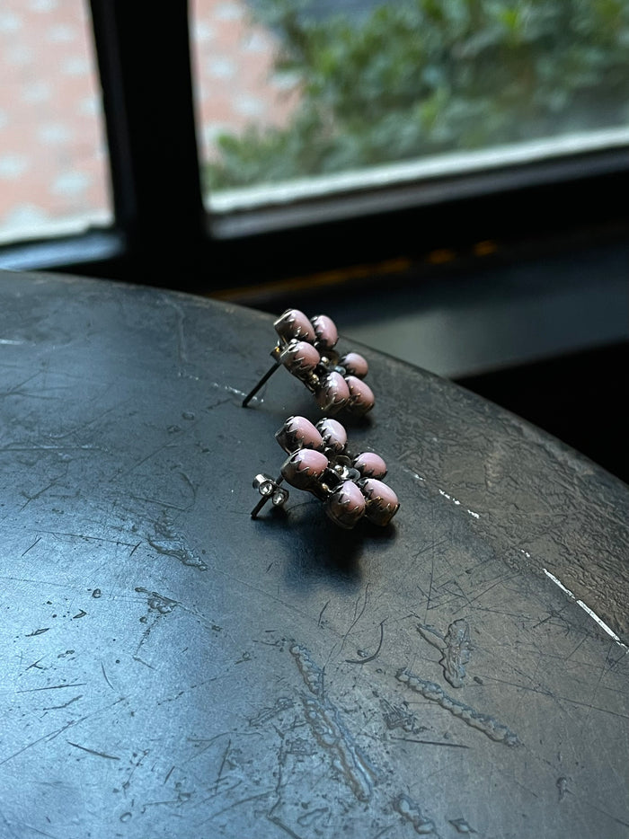 Pink Conch Flower Earrings | 925 Sterling Silver E384