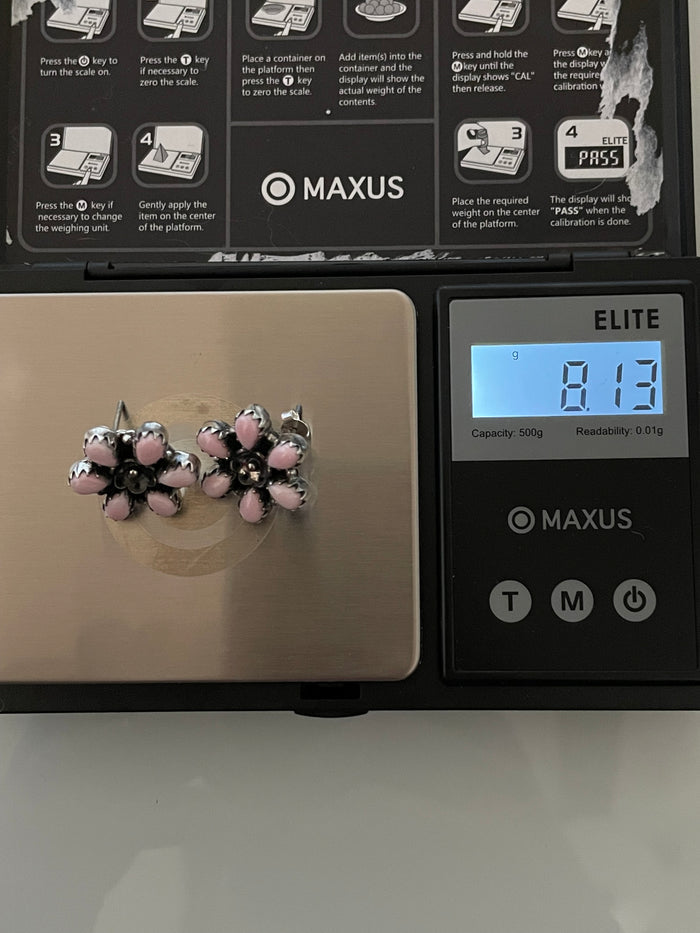 Pink Conch Flower Earrings | 925 Sterling Silver E384