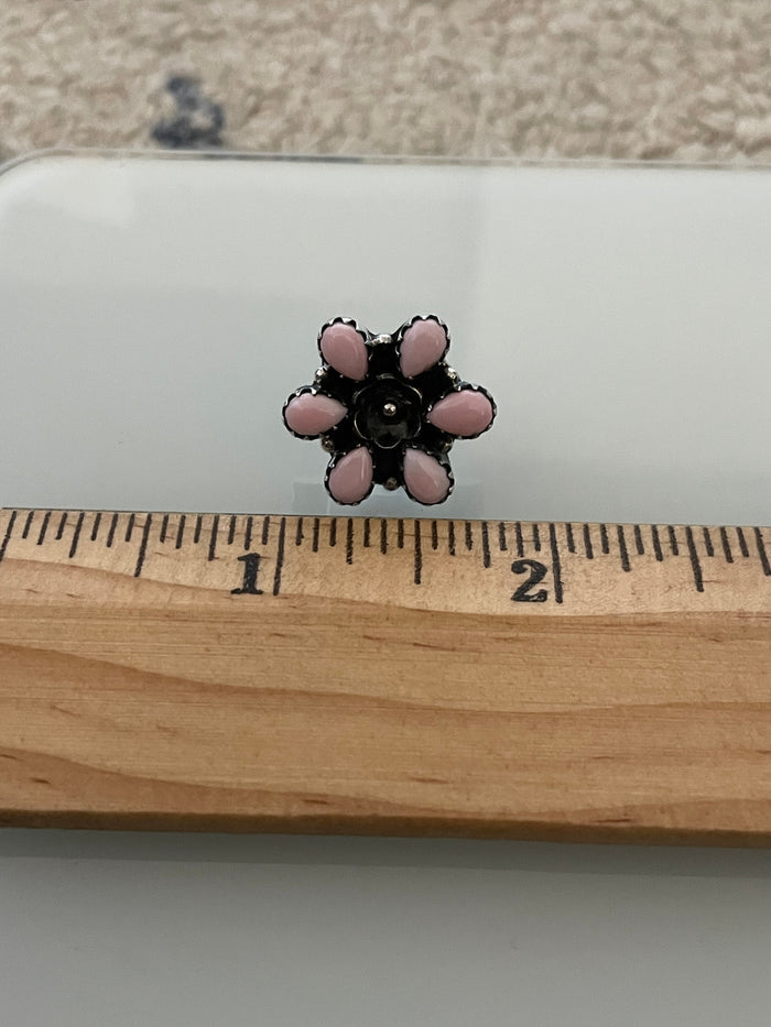 Pink Conch Flower Earrings | 925 Sterling Silver E384