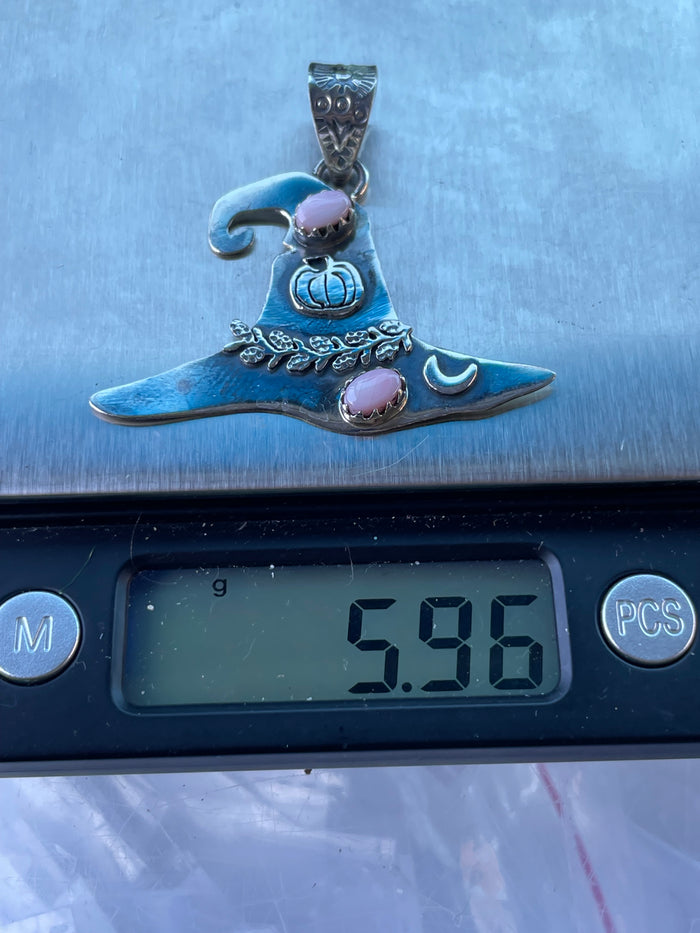 Pink Conch Hat Pendant | Sterling Silver 925 C773